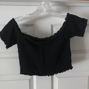 Forever 21 black off the shoulder crop top